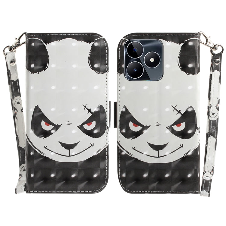Custodia per telefono in pelle flip orizzontale colorata 3D, For Realme C53 / Narzo N53, For Realme C65 4G
