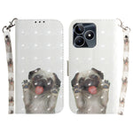 Custodia per telefono in pelle flip orizzontale colorata 3D, For Realme C53 / Narzo N53, For Realme C65 4G