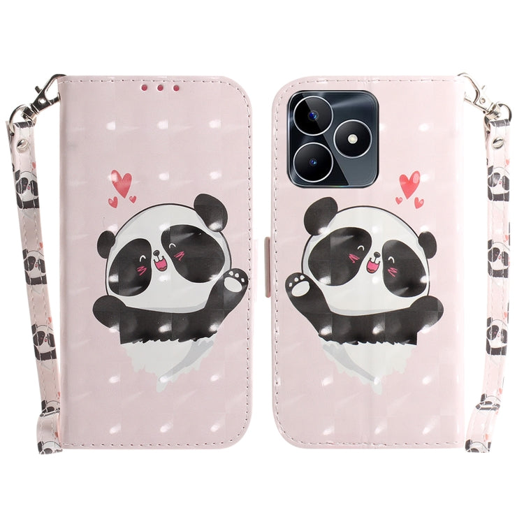 Custodia per telefono in pelle flip orizzontale colorata 3D, For Realme C53 / Narzo N53, For Realme C65 4G