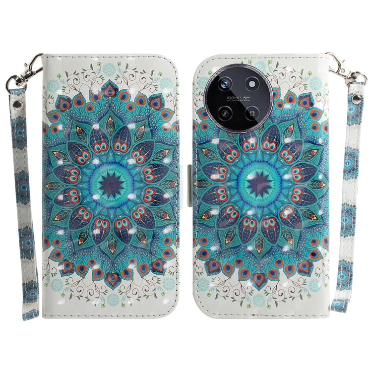 Custodia per telefono in pelle flip orizzontale colorata 3D, For Realme 11 4G Global, For Realme 11 5G/Narzo 60 India Version