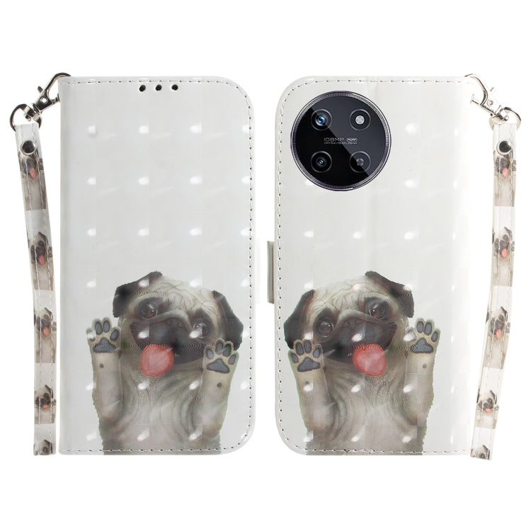 Custodia per telefono in pelle flip orizzontale colorata 3D, For Realme 11 4G Global, For Realme 11 5G/Narzo 60 India Version