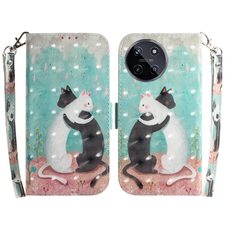 Custodia per telefono in pelle flip orizzontale colorata 3D, For Realme 11 4G Global, For Realme 11 5G/Narzo 60 India Version