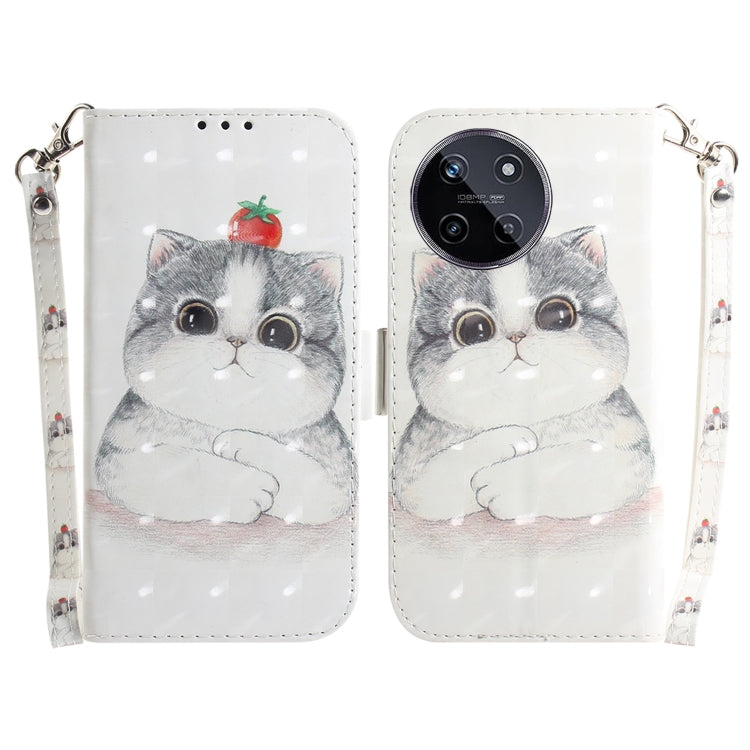 Custodia per telefono in pelle flip orizzontale colorata 3D, For Realme 11 4G Global, For Realme 11 5G/Narzo 60 India Version