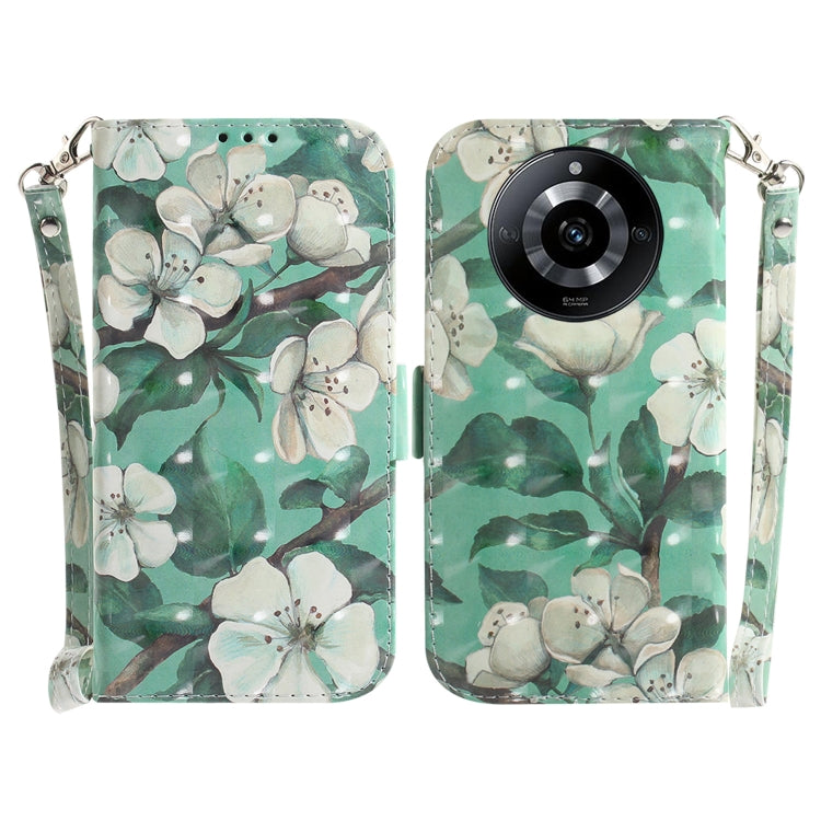 Custodia per telefono in pelle flip orizzontale colorata 3D, For Realme 11 4G Global, For Realme 11 5G/Narzo 60 India Version