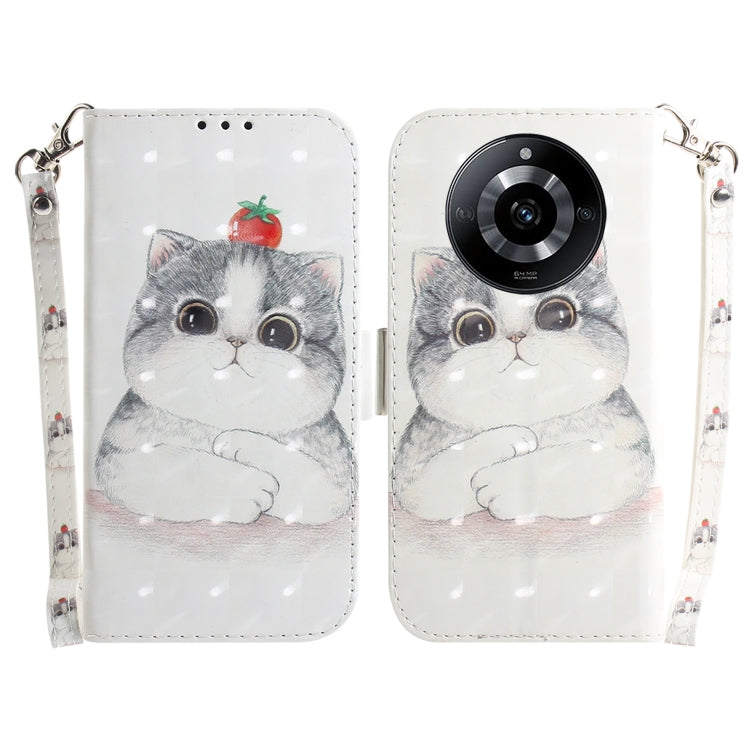Custodia per telefono in pelle flip orizzontale colorata 3D, For Realme 11 4G Global, For Realme 11 5G/Narzo 60 India Version