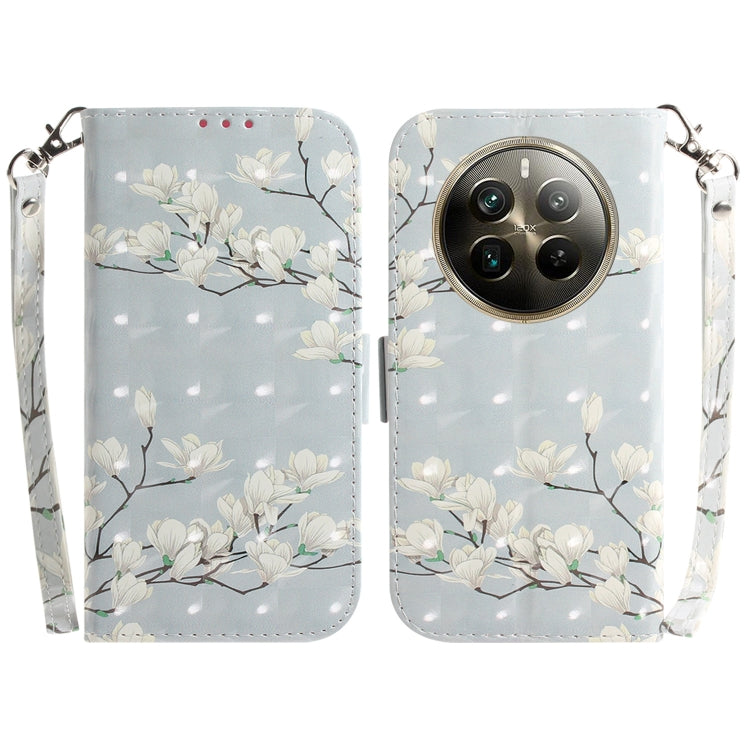 Custodia per telefono in pelle flip orizzontale colorata 3D, For Realme 12+, For Realme 12 Pro+ Global
