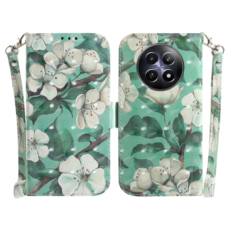 Custodia per telefono in pelle flip orizzontale colorata 3D, For Realme C61 / C63 / Note 60, For Realme 12 5G