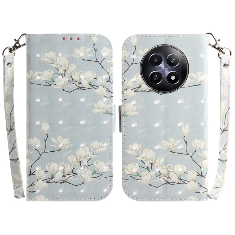 Custodia per telefono in pelle flip orizzontale colorata 3D, For Realme C61 / C63 / Note 60, For Realme 12 5G