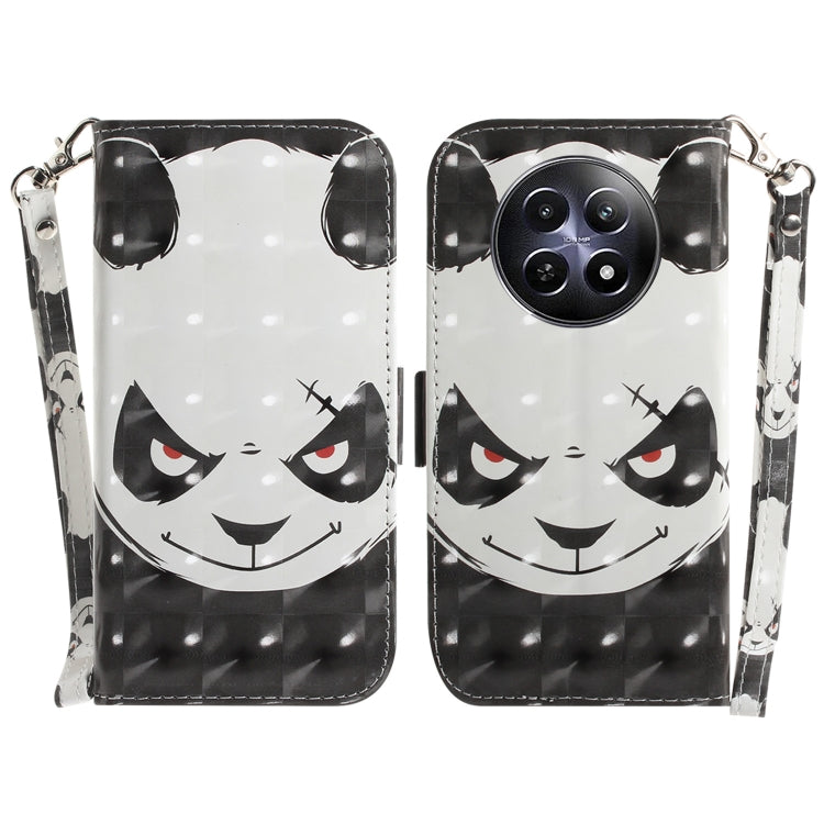 Custodia per telefono in pelle flip orizzontale colorata 3D, For Realme C61 / C63 / Note 60, For Realme 12 5G