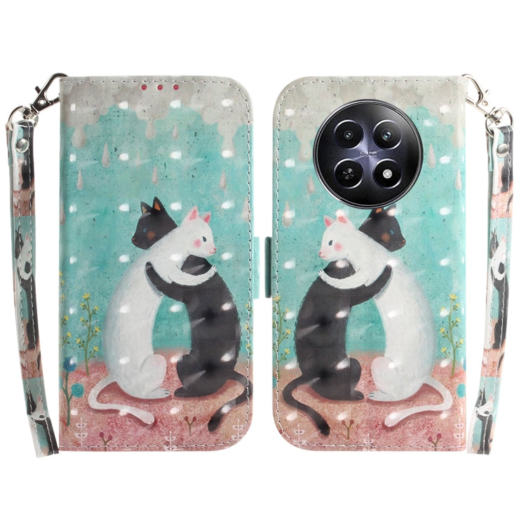 Custodia per telefono in pelle flip orizzontale colorata 3D, For Realme C61 / C63 / Note 60, For Realme 12 5G