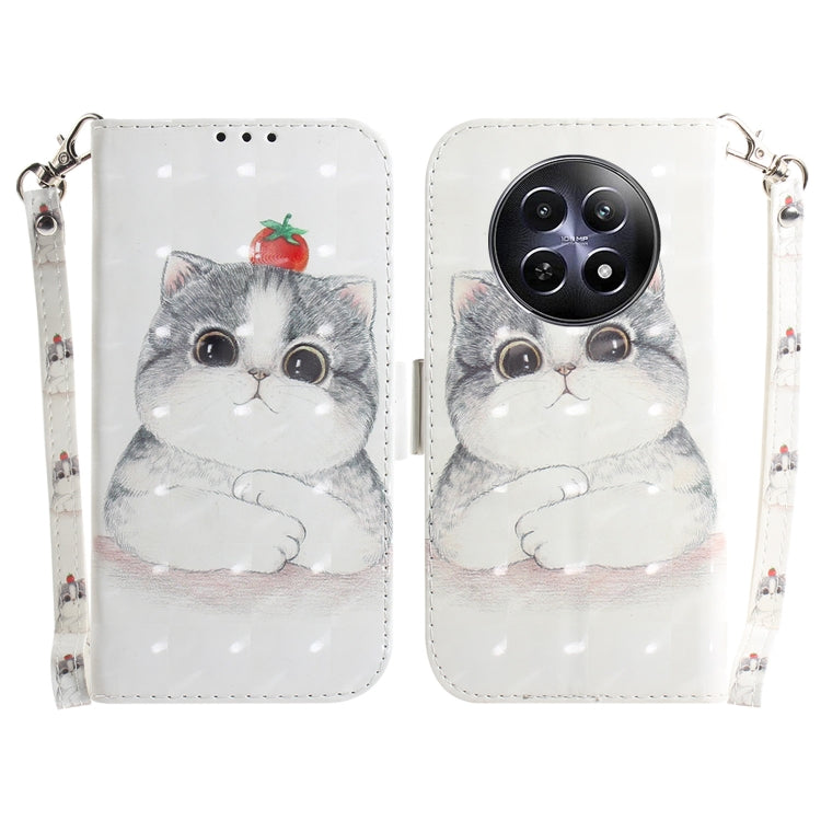 Custodia per telefono in pelle flip orizzontale colorata 3D, For Realme C61 / C63 / Note 60, For Realme 12 5G