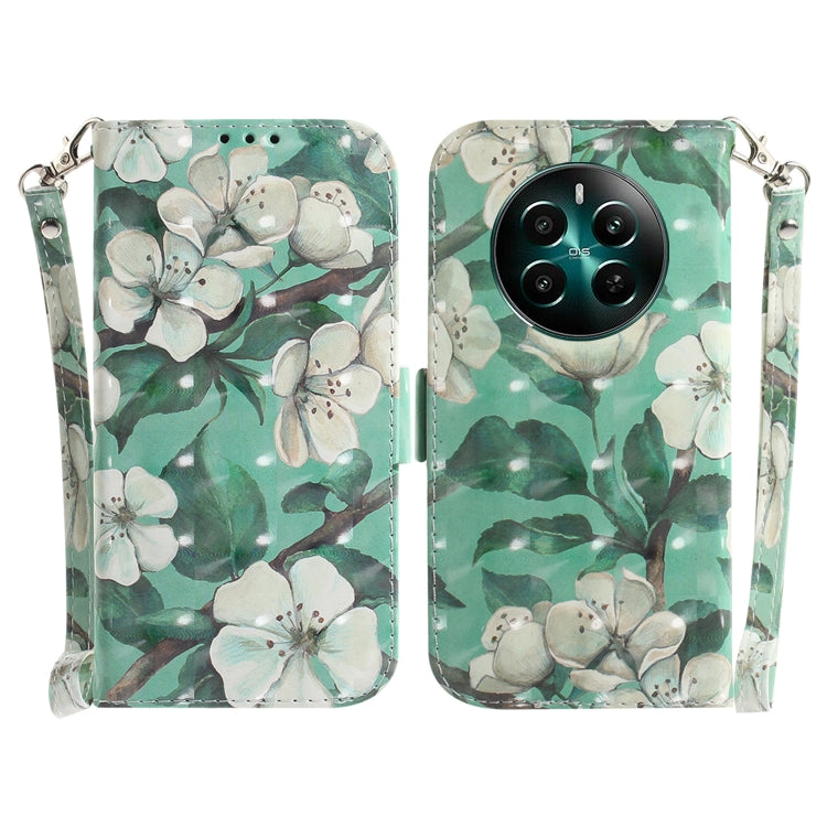 Custodia per telefono in pelle flip orizzontale colorata 3D, For Realme 12+, For Realme 12 Pro+ Global