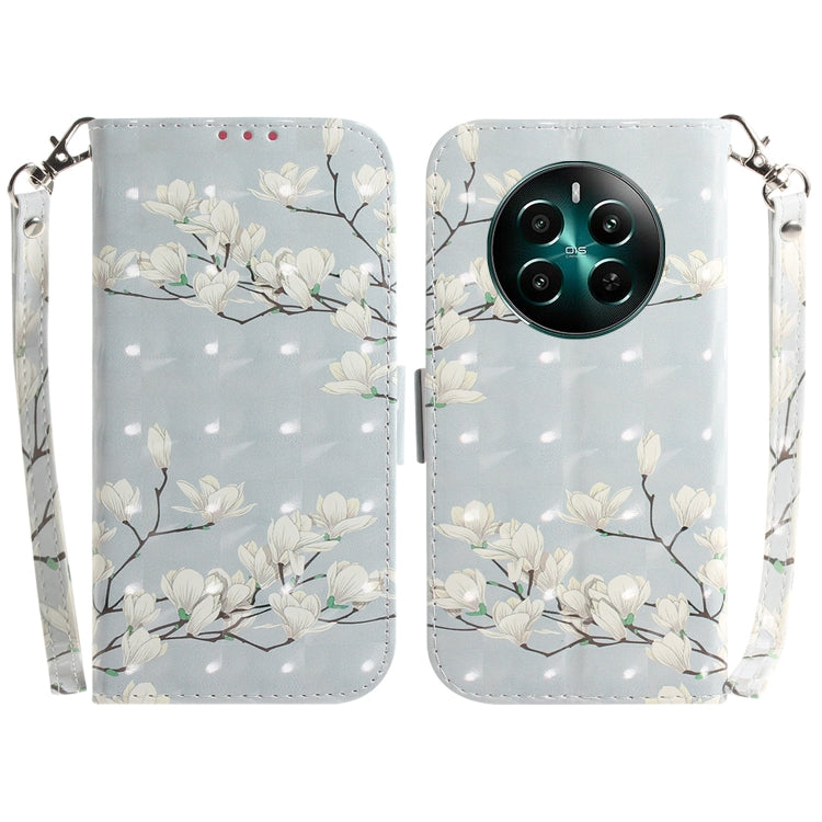 Custodia per telefono in pelle flip orizzontale colorata 3D, For Realme 12+, For Realme 12 Pro+ Global