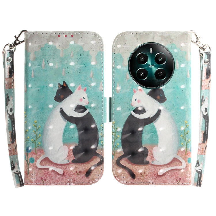 Custodia per telefono in pelle flip orizzontale colorata 3D, For Realme 12+, For Realme 12 Pro+ Global