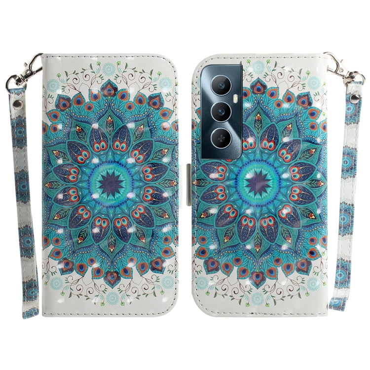Custodia per telefono in pelle flip orizzontale colorata 3D, For Realme C53 / Narzo N53, For Realme C65 4G