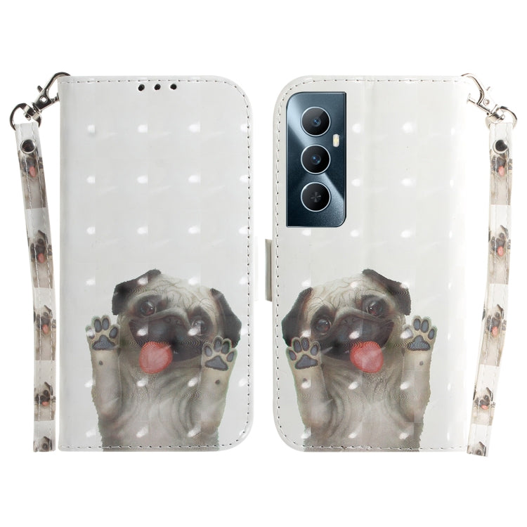 Custodia per telefono in pelle flip orizzontale colorata 3D, For Realme C53 / Narzo N53, For Realme C65 4G