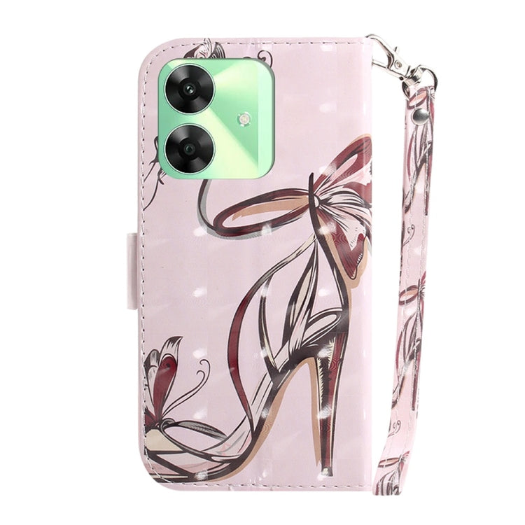 Custodia per telefono in pelle flip orizzontale colorata 3D, For Realme C61 / C63 / Note 60, For Realme 12 5G