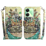 Custodia per telefono in pelle flip orizzontale colorata 3D, For Realme C61 / C63 / Note 60, For Realme 12 5G