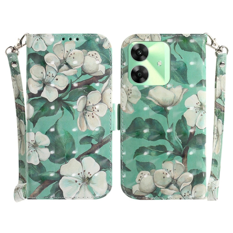 Custodia per telefono in pelle flip orizzontale colorata 3D, For Realme C61 / C63 / Note 60, For Realme 12 5G
