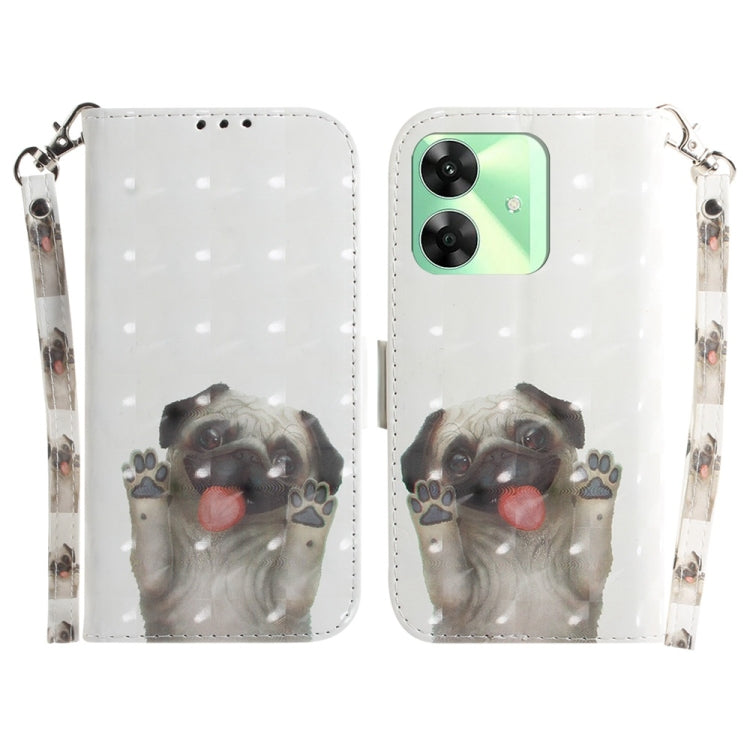 Custodia per telefono in pelle flip orizzontale colorata 3D, For Realme C61 / C63 / Note 60, For Realme 12 5G