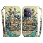 Custodia per telefono in pelle flip orizzontale colorata 3D, For Realme 13+ Global, For Realme GT 6 / GT 6T / GT Neo6 / GT Neo6 SE