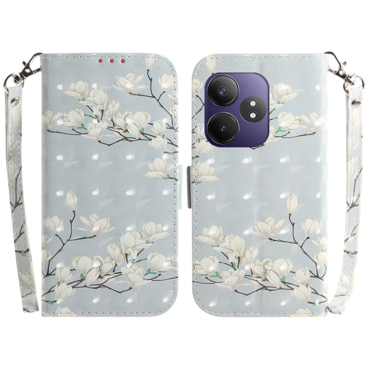 Custodia per telefono in pelle flip orizzontale colorata 3D, For Realme 13+ Global, For Realme GT 6 / GT 6T / GT Neo6 / GT Neo6 SE