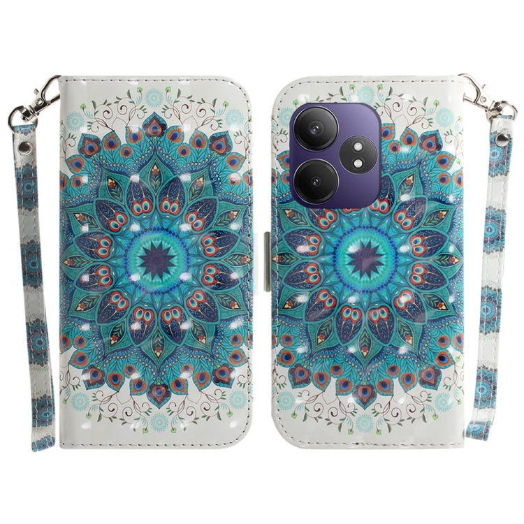 Custodia per telefono in pelle flip orizzontale colorata 3D, For Realme 13+ Global, For Realme GT 6 / GT 6T / GT Neo6 / GT Neo6 SE