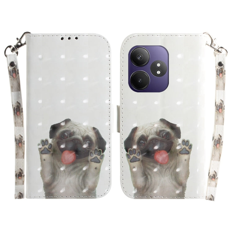 Custodia per telefono in pelle flip orizzontale colorata 3D, For Realme 13+ Global, For Realme GT 6 / GT 6T / GT Neo6 / GT Neo6 SE