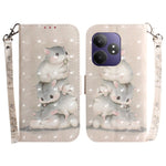 Custodia per telefono in pelle flip orizzontale colorata 3D, For Realme 13+ Global, For Realme GT 6 / GT 6T / GT Neo6 / GT Neo6 SE