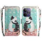 Custodia per telefono in pelle flip orizzontale colorata 3D, For Realme 13+ Global, For Realme GT 6 / GT 6T / GT Neo6 / GT Neo6 SE