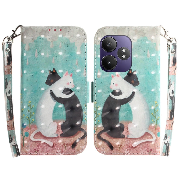 Custodia per telefono in pelle flip orizzontale colorata 3D, For Realme 13+ Global, For Realme GT 6 / GT 6T / GT Neo6 / GT Neo6 SE
