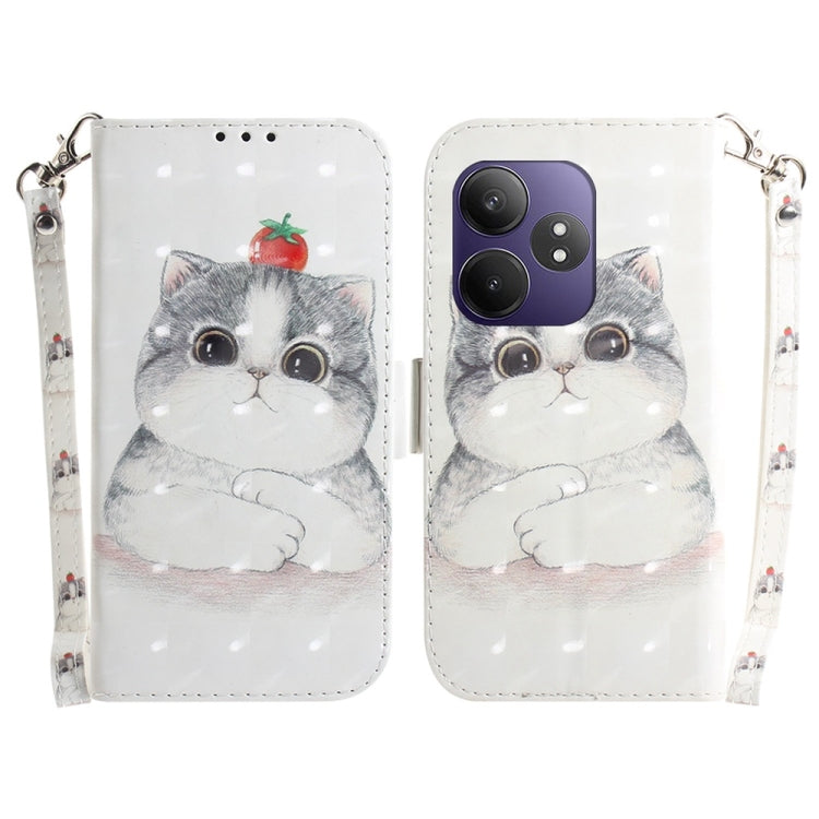Custodia per telefono in pelle flip orizzontale colorata 3D, For Realme 13+ Global, For Realme GT 6 / GT 6T / GT Neo6 / GT Neo6 SE