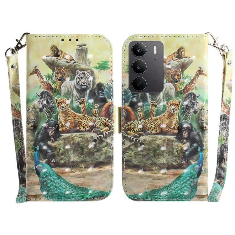 Custodia per telefono in pelle flip orizzontale colorata 3D, For Realme 15 5G / Realme 15 Pro 5G, For Realme C75