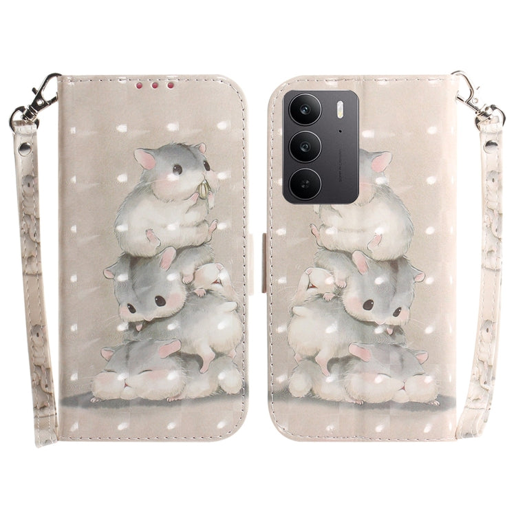 Custodia per telefono in pelle flip orizzontale colorata 3D, For Realme 15 5G / Realme 15 Pro 5G, For Realme C75
