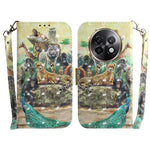 Custodia per telefono in pelle flip orizzontale colorata 3D, For Realme 13+ Global, For Realme GT 6 / GT 6T / GT Neo6 / GT Neo6 SE