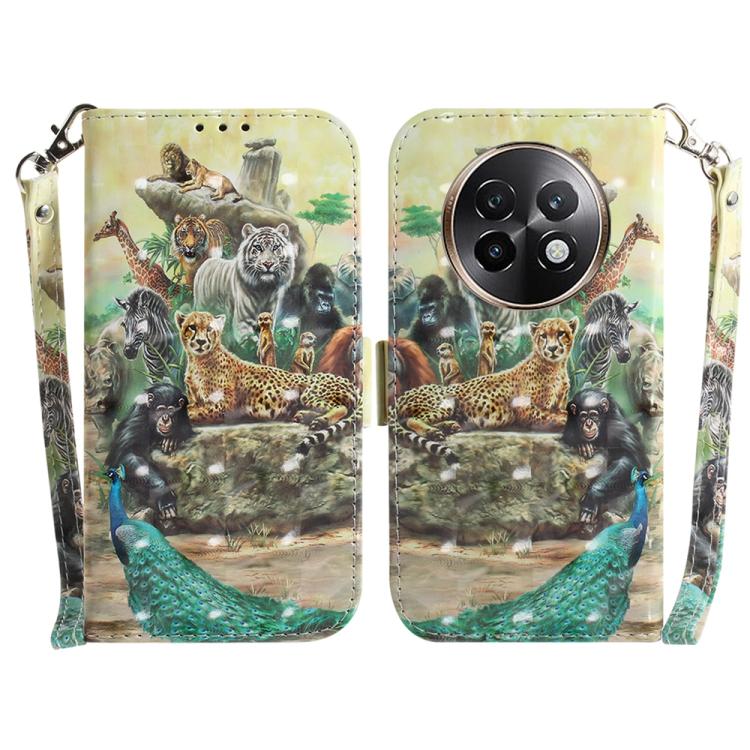 Custodia per telefono in pelle flip orizzontale colorata 3D, For Realme 13+ Global, For Realme GT 6 / GT 6T / GT Neo6 / GT Neo6 SE