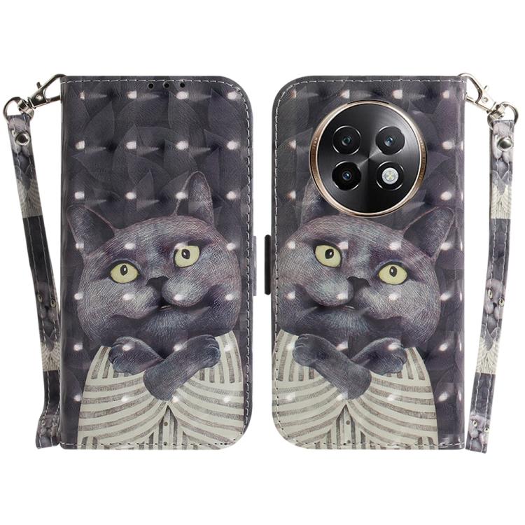 Custodia per telefono in pelle flip orizzontale colorata 3D, For Realme 13+ Global, For Realme GT 6 / GT 6T / GT Neo6 / GT Neo6 SE