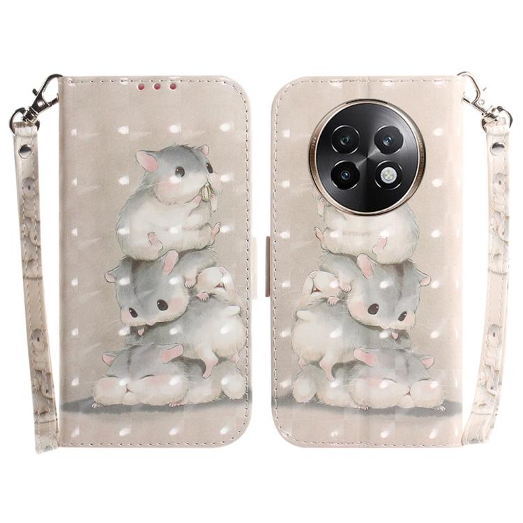 Custodia per telefono in pelle flip orizzontale colorata 3D, For Realme 13+ Global, For Realme GT 6 / GT 6T / GT Neo6 / GT Neo6 SE