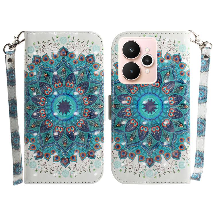 Custodia per telefono in pelle flip orizzontale colorata 3D, For Realme 15 5G / Realme 15 Pro 5G, For Realme C75