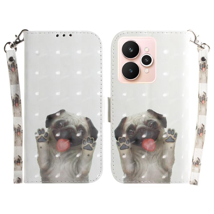 Custodia per telefono in pelle flip orizzontale colorata 3D, For Realme 15 5G / Realme 15 Pro 5G, For Realme C75