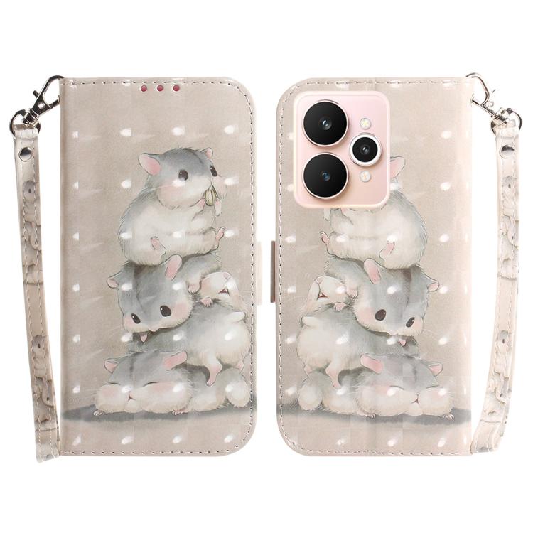 Custodia per telefono in pelle flip orizzontale colorata 3D, For Realme 15 5G / Realme 15 Pro 5G, For Realme C75