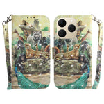 Custodia per telefono in pelle flip orizzontale colorata 3D, For Realme 15T 5G, For Realme Narzo 80 Lite 4G / C71 India