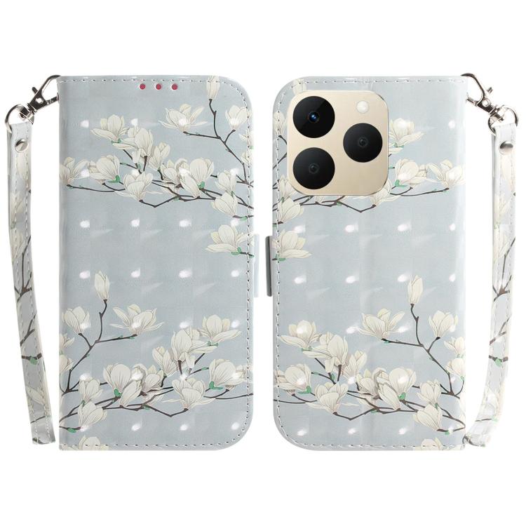 Custodia per telefono in pelle flip orizzontale colorata 3D, For Realme 15T 5G, For Realme Narzo 80 Lite 4G / C71 India