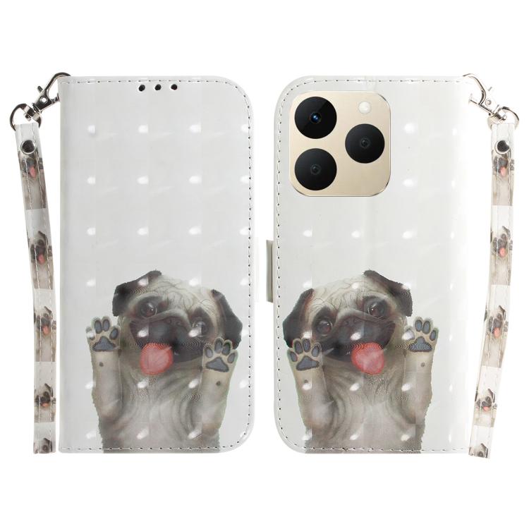 Custodia per telefono in pelle flip orizzontale colorata 3D, For Realme 15T 5G, For Realme Narzo 80 Lite 4G / C71 India