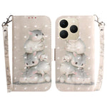 Custodia per telefono in pelle flip orizzontale colorata 3D, For Realme 15T 5G, For Realme Narzo 80 Lite 4G / C71 India