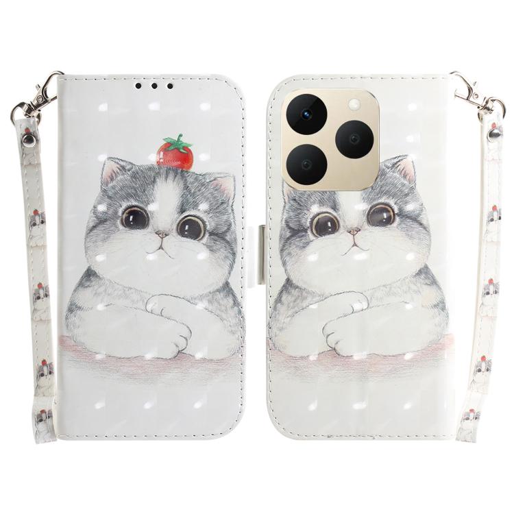 Custodia per telefono in pelle flip orizzontale colorata 3D, For Realme 15T 5G, For Realme Narzo 80 Lite 4G / C71 India