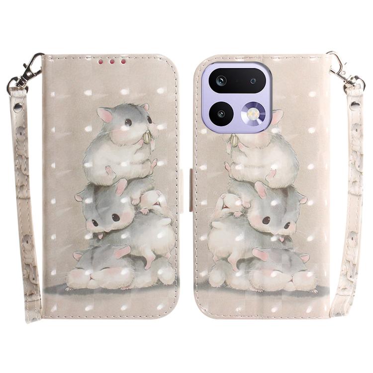 Custodia per telefono in pelle flip orizzontale colorata 3D, For Realme 16 Pro+ 5G, For Realme 16 Pro 5G