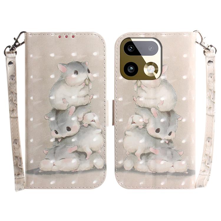Custodia per telefono in pelle flip orizzontale colorata 3D, For Realme 16 Pro+ 5G, For Realme 16 Pro 5G