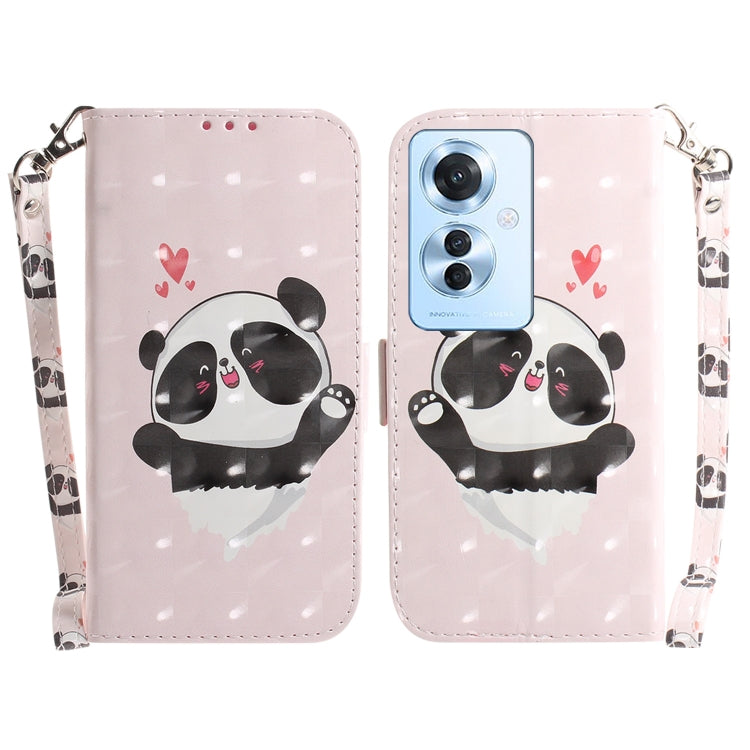 Custodia per telefono in pelle flip orizzontale colorata 3D, For OPPO Reno11 F Global, For OPPO Reno11 Global