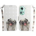 Custodia per telefono in pelle flip orizzontale colorata 3D, For OPPO Reno11 F Global, For OPPO Reno11 Global